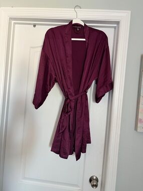 Victoria's Secret Satin Kimono Robe in Plum